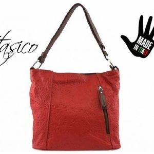 Leather Handbags Etasico Selma Paisley Print Bag